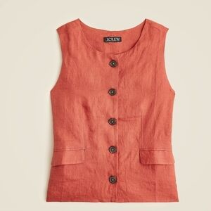 J. Crew Crew Neck Linen Vest Size 14 NWOT